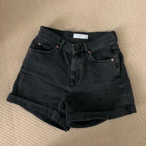 Topshop Black Denim Mom Shorts US 6